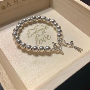 Handmade Sterling Silver 8mm Bead Bracelet